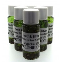10ml Gold and Silver Herbal Spell Oil Attract Riches Wealth